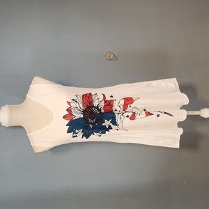 Amazon Essentials America sunflower white sleeveless vneck midi summer d…